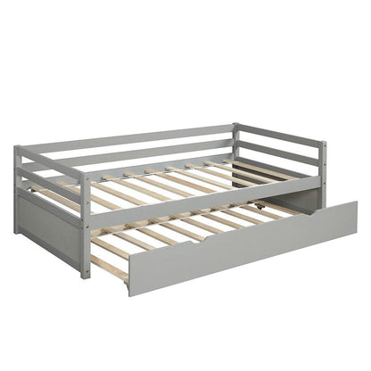 Gray Twin Bed with Trundle - FurniFindUSA