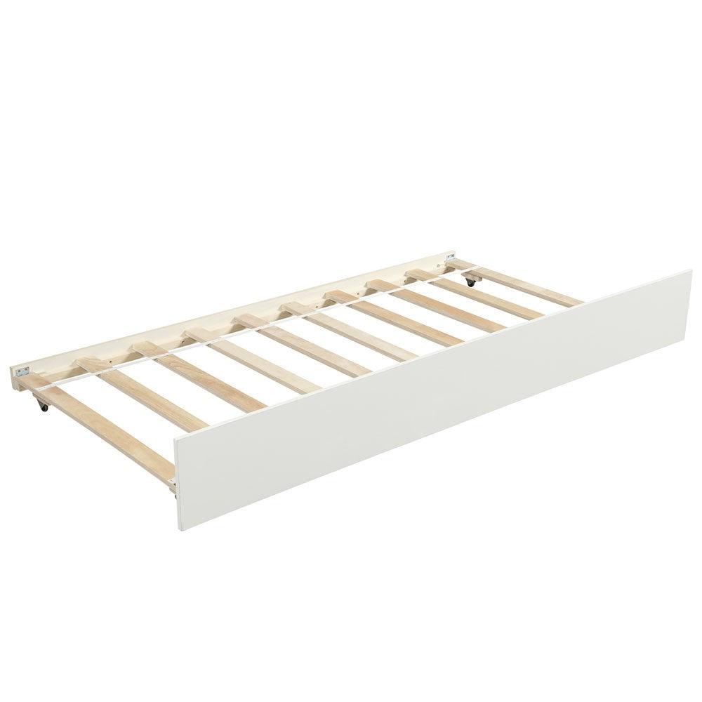 White Twin Bed with Trundle - FurniFindUSA