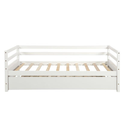 White Twin Bed with Trundle - FurniFindUSA