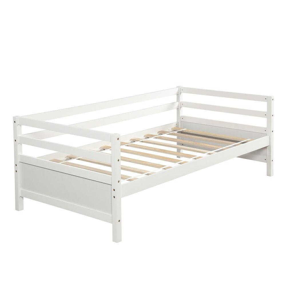 White Twin Bed with Trundle - FurniFindUSA