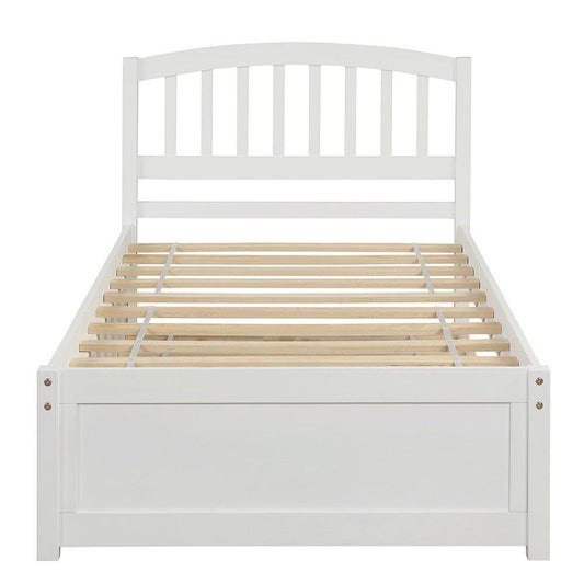 White Twin Bed with Trundle - FurniFindUSA