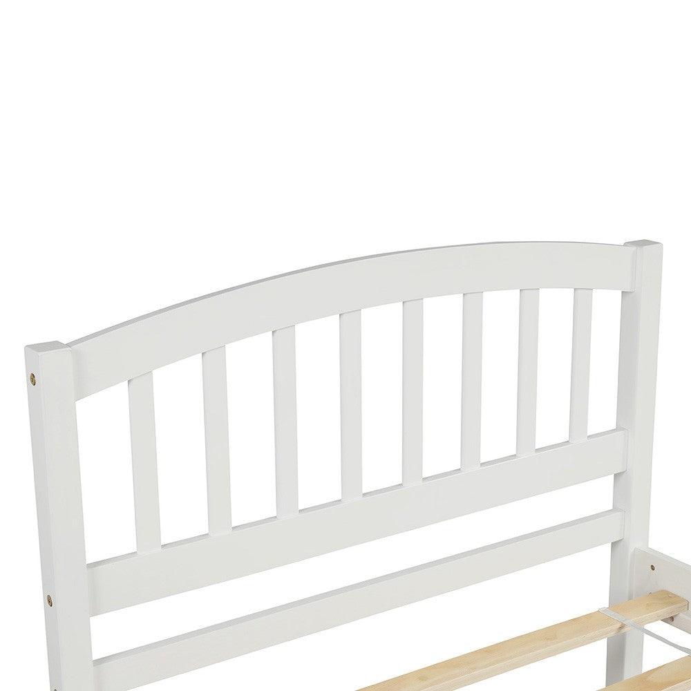 White Twin Bed with Trundle - FurniFindUSA