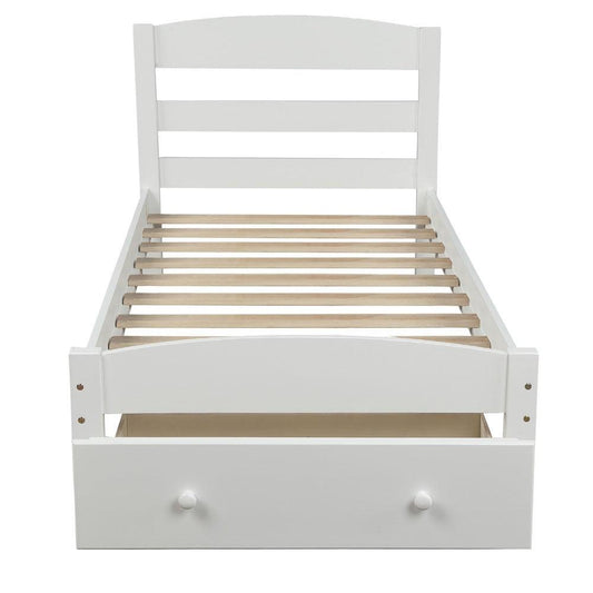 Twin White Upholstered Bed - FurniFindUSA