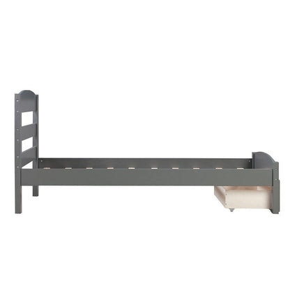 Twin Gray Upholstered Bed - FurniFindUSA