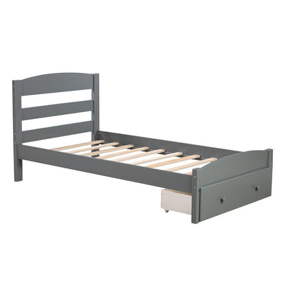 Twin Gray Upholstered Bed - FurniFindUSA