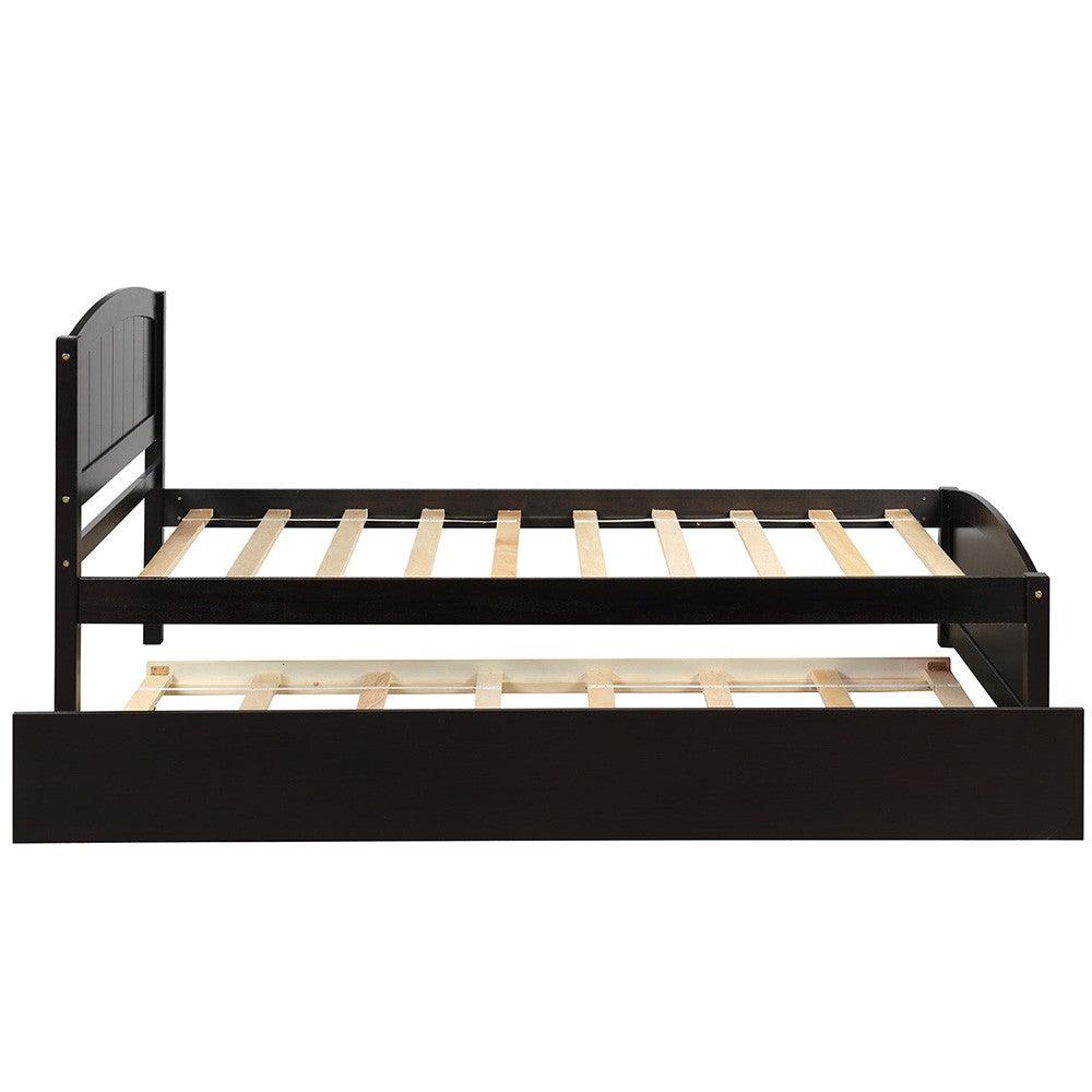 Espresso Twin Bed with Trundle - FurniFindUSA