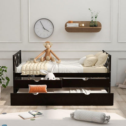 Espresso Twin Bed with Trundle - FurniFindUSA