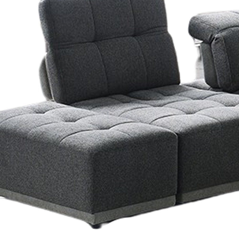 Gray Polyester Modular U Shaped Seven Piece Corner Sectional HomeRoots