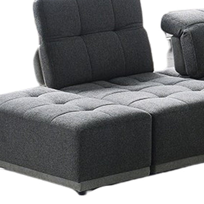 Gray Fabric Modular U Shaped Seven Piece Corner Sectional With Ottoman HomeRoots