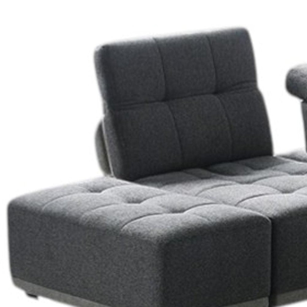 Gray Polyester Modular U Shaped Seven Piece Corner Sectional HomeRoots