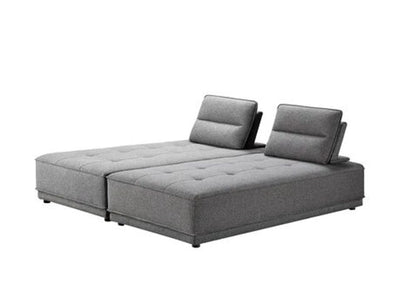 Gray Fabric L Shaped Two Piece Sofa and Chaise Sectional HomeRoots