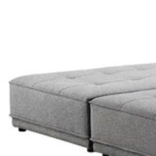 Gray Fabric L Shaped Two Piece Sofa and Chaise Sectional HomeRoots