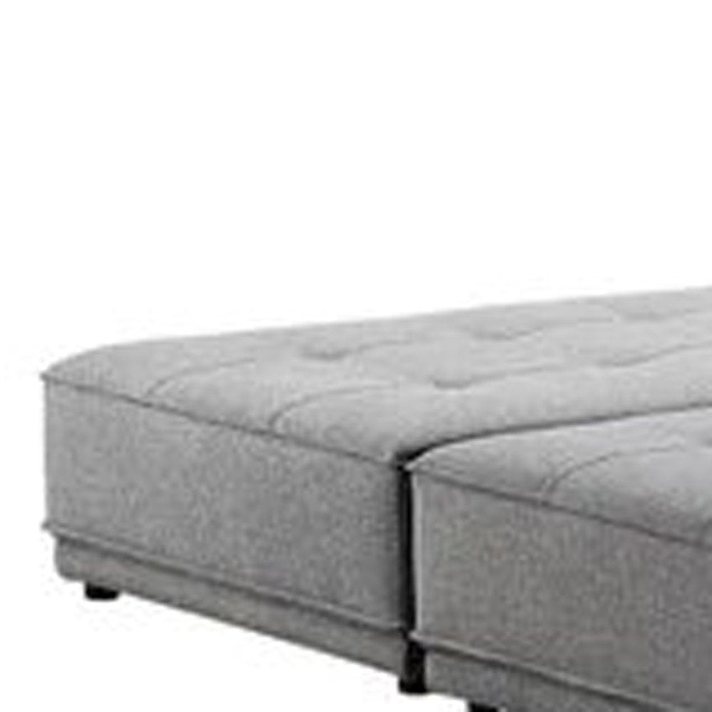 Gray Fabric L Shaped Two Piece Sofa and Chaise Sectional HomeRoots