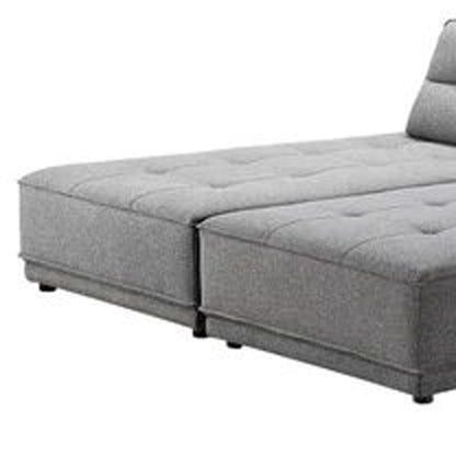 Gray Fabric L Shaped Two Piece Sofa and Chaise Sectional HomeRoots