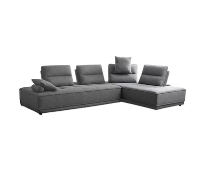 Gray Fabric L Shaped Two Piece Sofa and Chaise Sectional HomeRoots