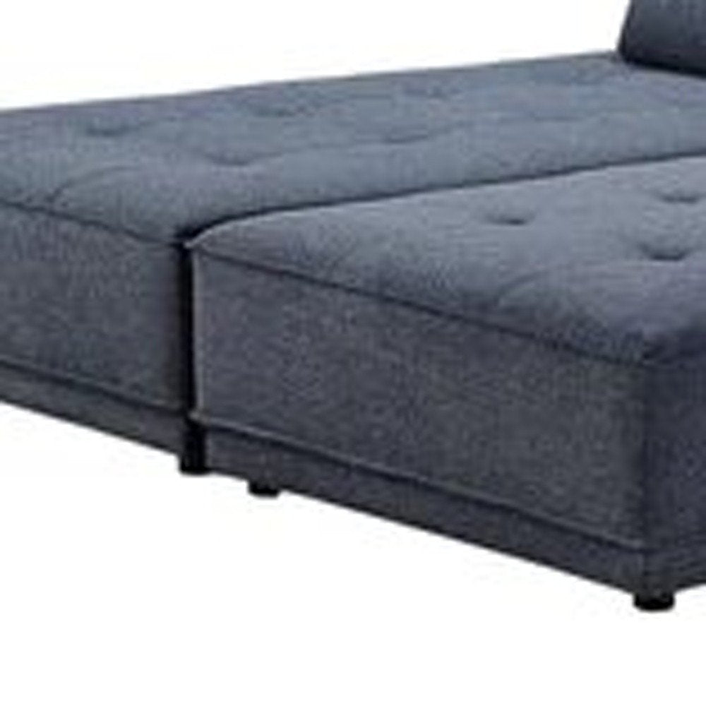 Blue 100% Polyester Stationary L Shaped Two Piece Sofa And Chaise HomeRoots