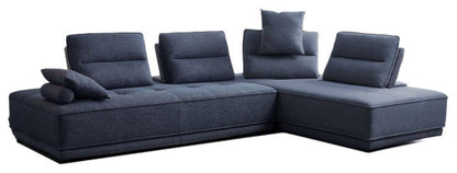 Blue 100% Polyester Stationary L Shaped Two Piece Sofa And Chaise HomeRoots
