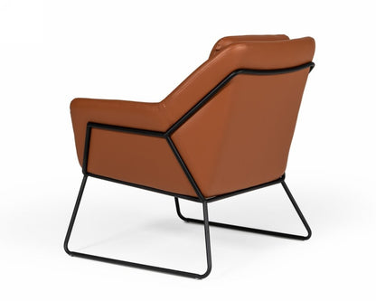 31" Brown And Black Faux Leather Lounge Chair HomeRoots