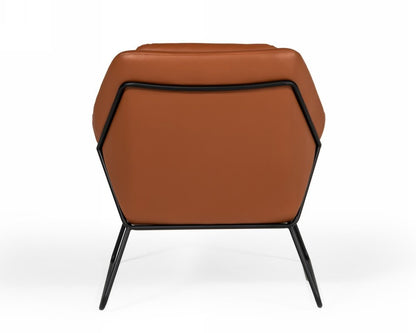 31" Brown And Black Faux Leather Lounge Chair HomeRoots