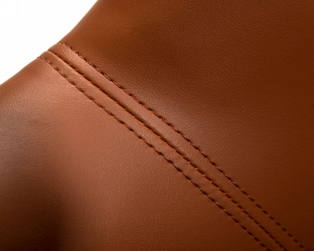 31" Brown And Black Faux Leather Lounge Chair HomeRoots