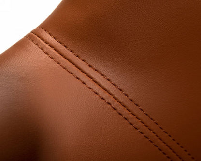 31" Brown And Black Faux Leather Lounge Chair HomeRoots