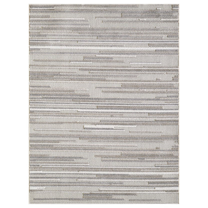 8' X 10' Gray Abstract Stain Resistant Indoor Outdoor Area Rug