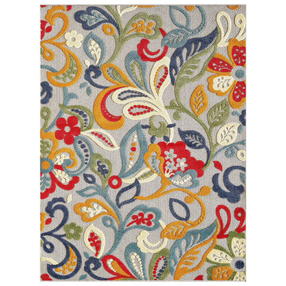 8‚Äô X 10‚Äô Multicolor Jacobean Floral Indoor Outdoor Area Rug