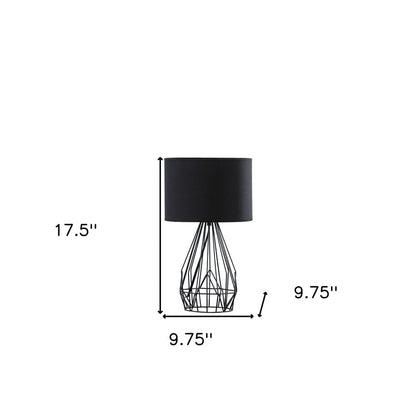 18” Asymmetric Black Cage Metal Table Lamp HomeRoots