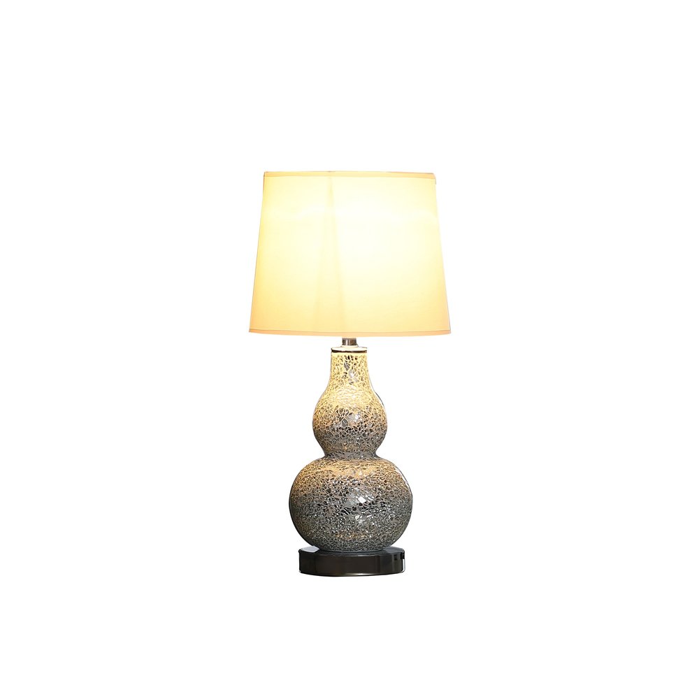 20" White Table Lamp With White Globe Shade — view 2