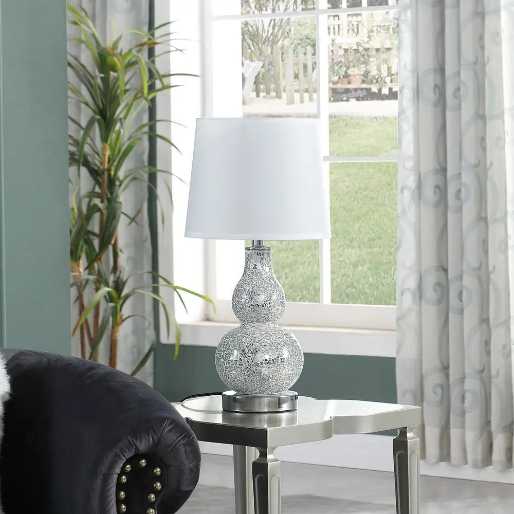 20" White Table Lamp With White Globe Shade HomeRoots