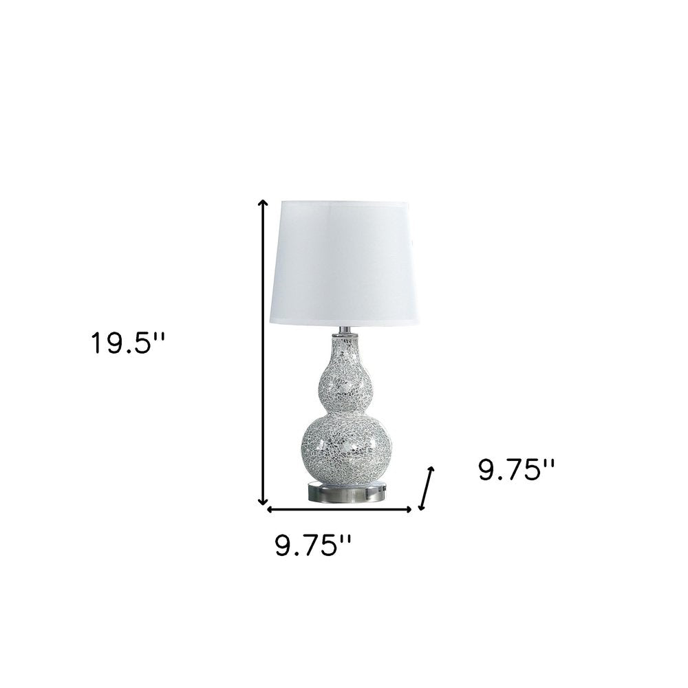 20" White Table Lamp With White Globe Shade — view 3