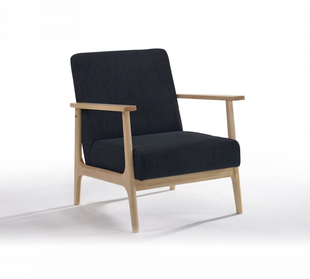 24" Black And Brown Upholstered Arm Chair — view 1
