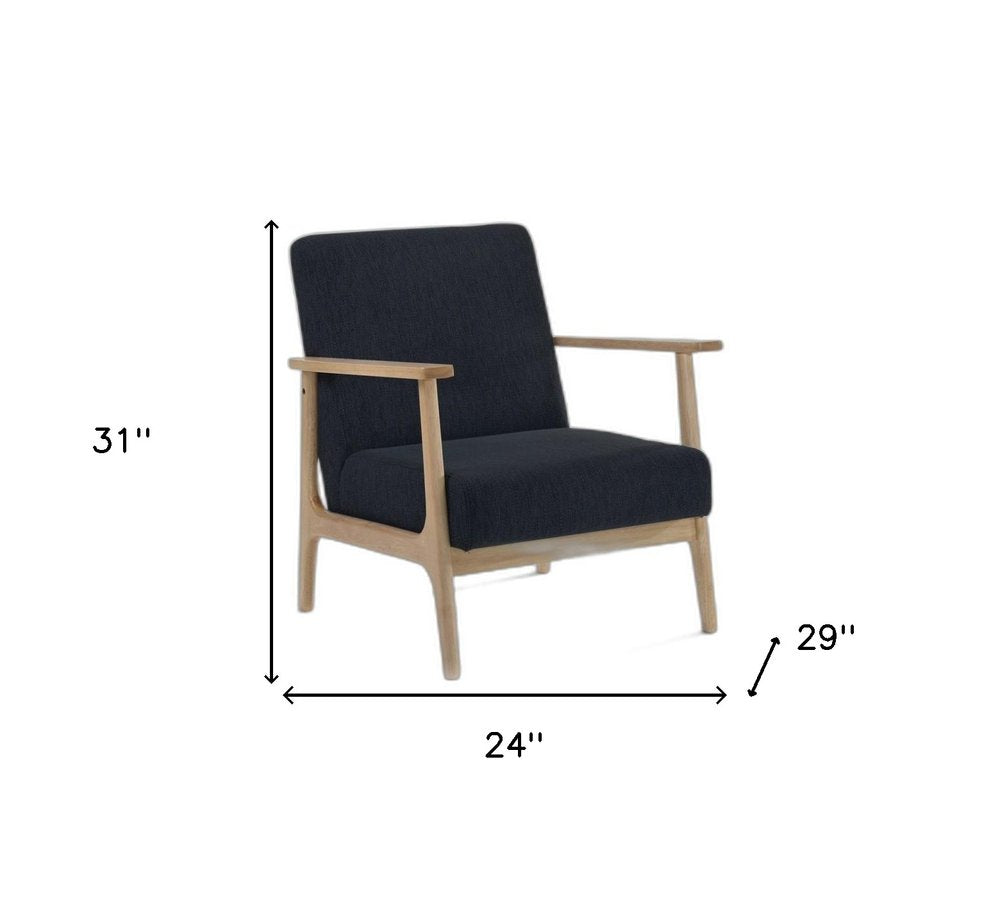 24" Black And Brown Upholstered Arm Chair HomeRoots