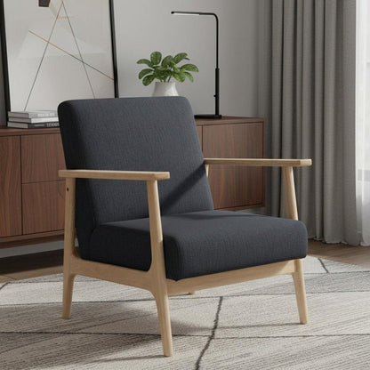 24" Black And Brown Upholstered Arm Chair HomeRoots