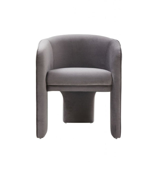 24" Dark Slate Gray Velvet Barrel Chair HomeRoots