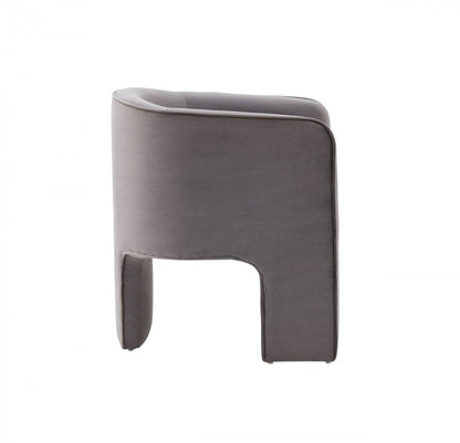 24" Dark Slate Gray Velvet Barrel Chair HomeRoots