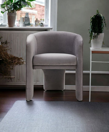 24" Dark Slate Gray Velvet Barrel Chair HomeRoots