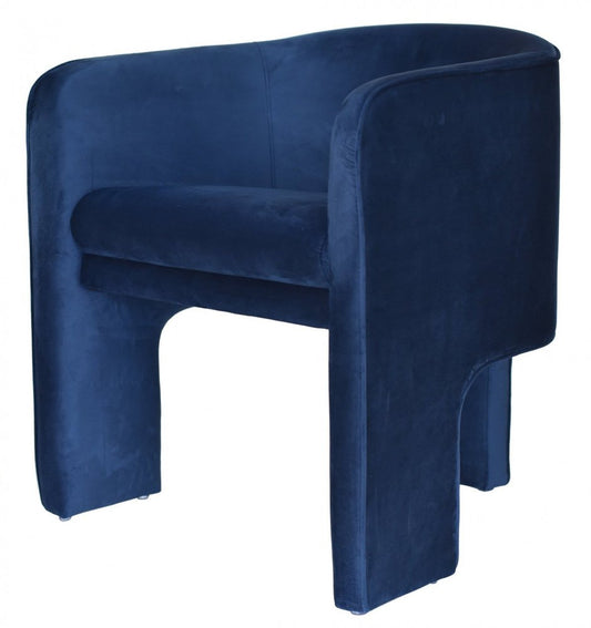 24" Blue Velvet Barrel Chair HomeRoots
