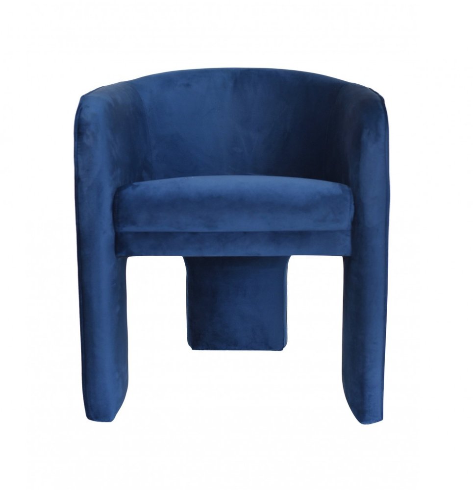 24" Blue Velvet Barrel Chair HomeRoots
