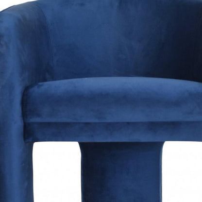 24" Blue Velvet Barrel Chair HomeRoots