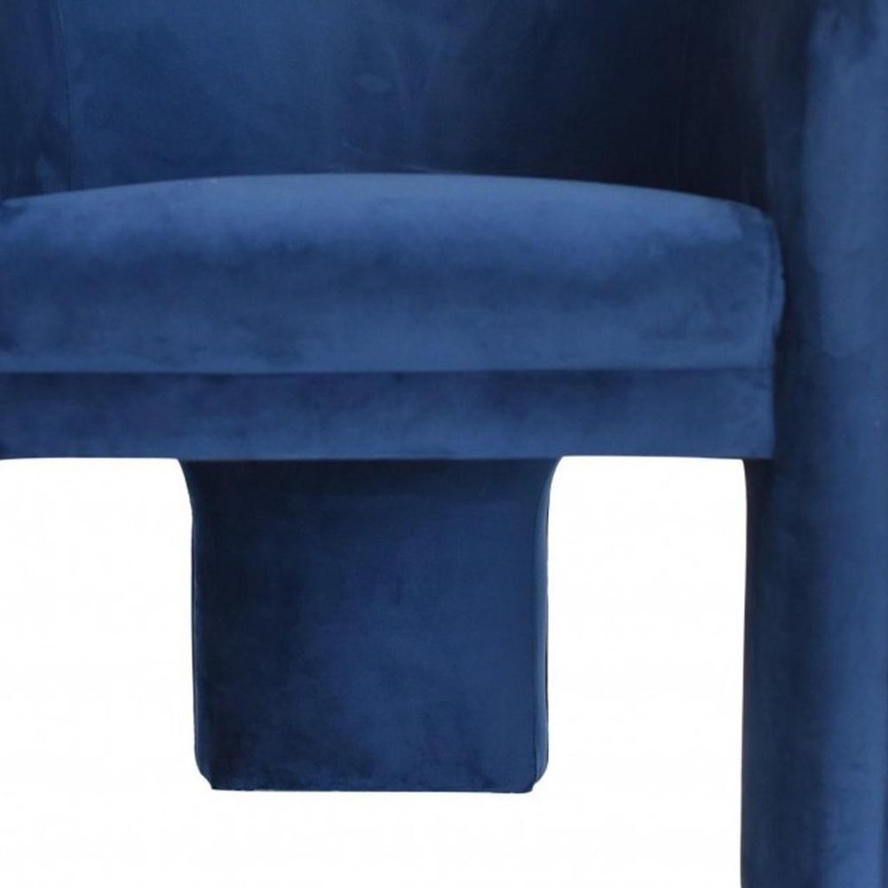 24" Blue Velvet Barrel Chair HomeRoots