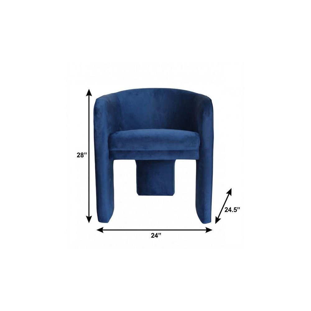24" Blue Velvet Barrel Chair HomeRoots