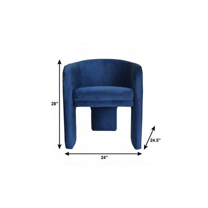 24" Blue Velvet Barrel Chair HomeRoots