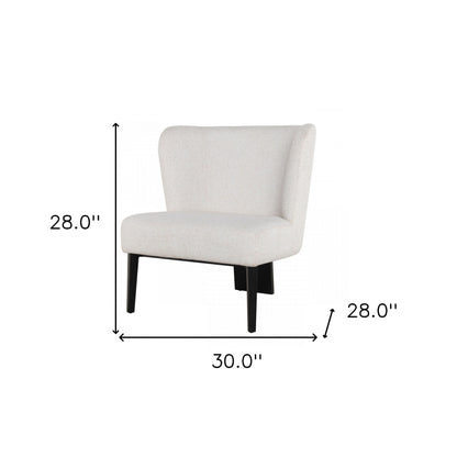 White Faux Leather Wingback Accent Chair