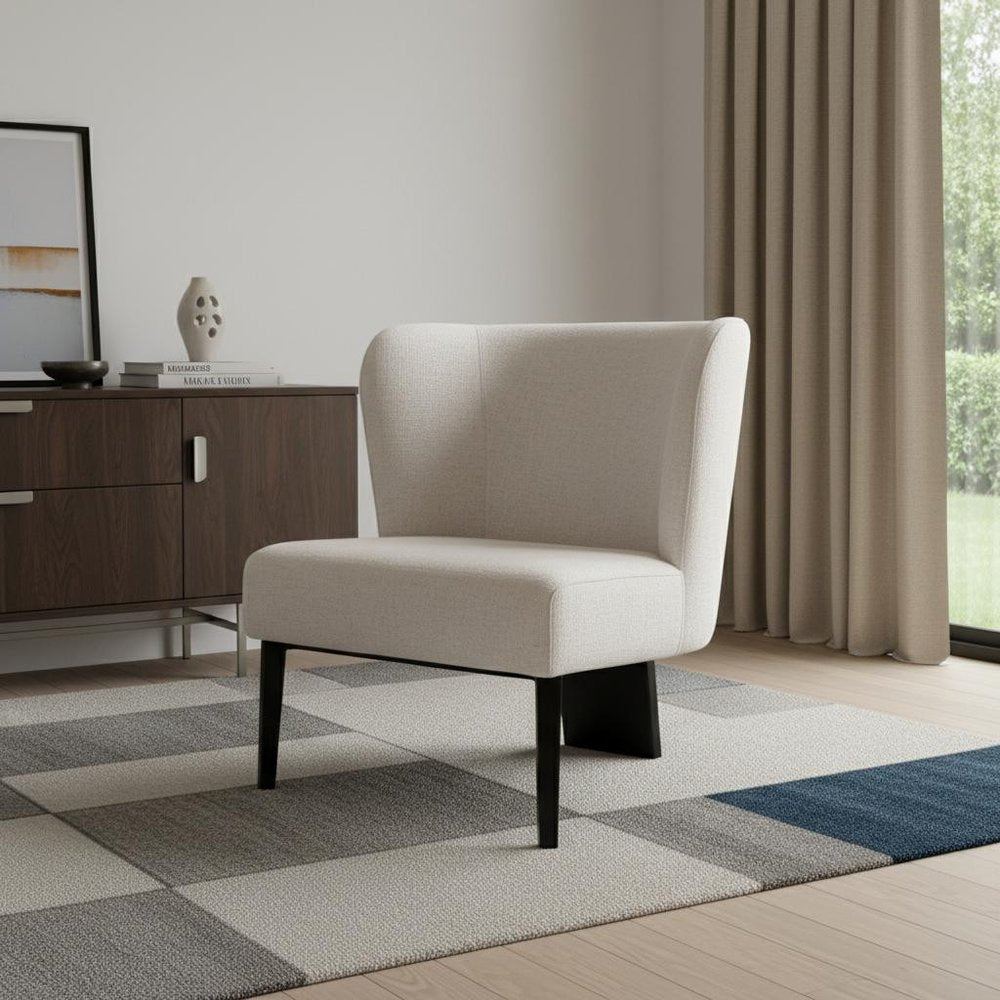 30" Gray And Black Upholstered Wingback Chair HomeRoots