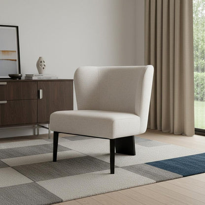 30" Gray And Black Upholstered Wingback Chair HomeRoots