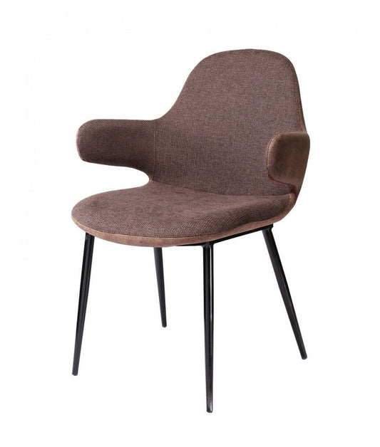 23" Brown And Black Upholstered Arm Chair HomeRoots