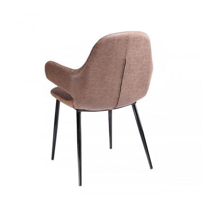 23" Brown And Black Upholstered Arm Chair HomeRoots
