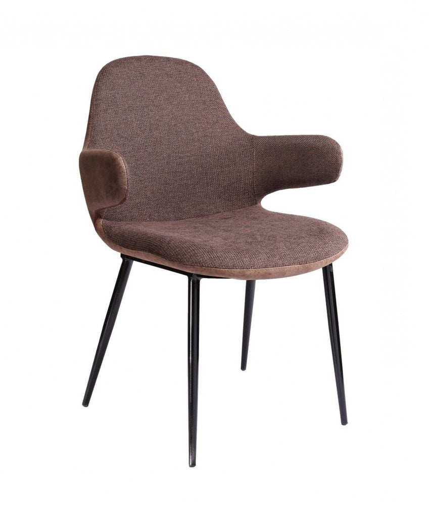 23" Brown And Black Upholstered Arm Chair HomeRoots