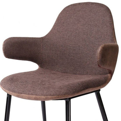 23" Brown And Black Upholstered Arm Chair HomeRoots